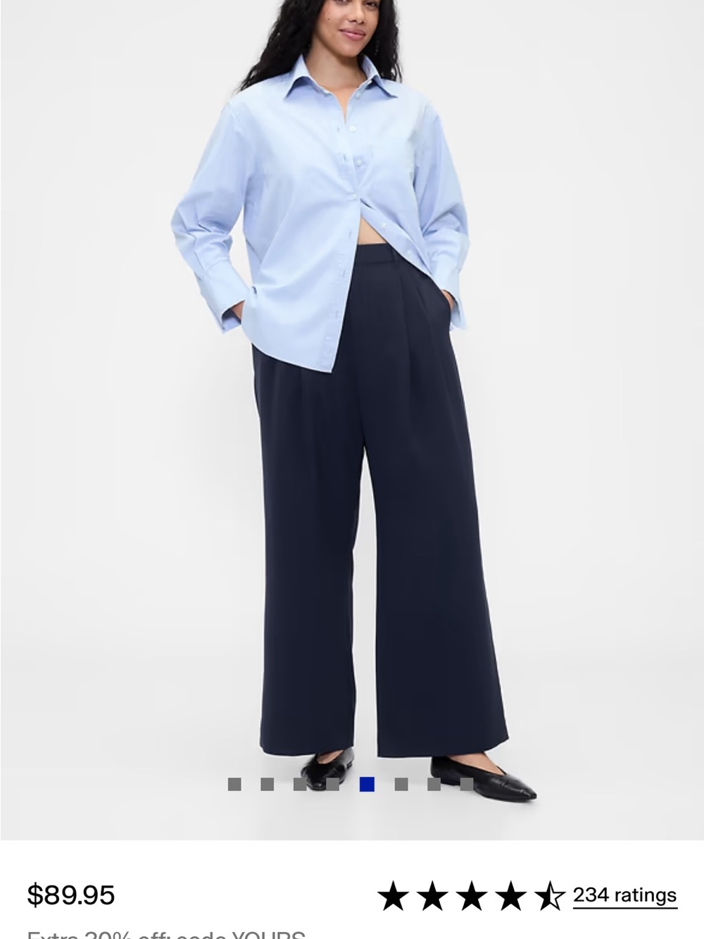 Wide-Leg Navy Pants - Women's Linen Pleated Pant